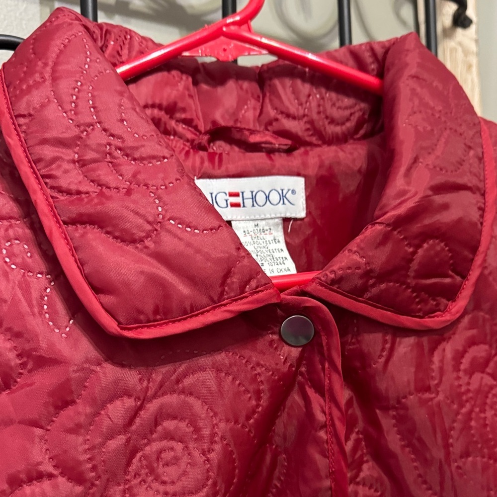Red Quilted Women's Jacket JG Hook Sz medium - Picture 7 of 9